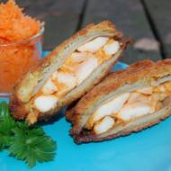 Boczniaki nadziewane kurczakiem