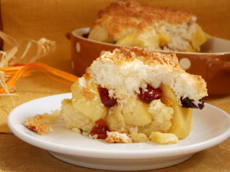 Zapiekanka ryżowa z jabłkami i kokosem