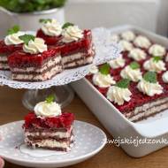 Deser z kaszy manny z malinami na herbatnikach