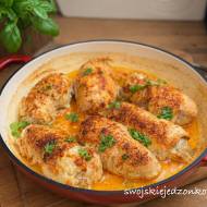 Roladki z kurczaka z pieczarkami i masłem