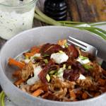 Bowl z kurczakiem bbq, bekonem i sosem ranczeskim