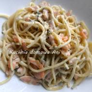 Spaghetti z łososiem i śmietanką