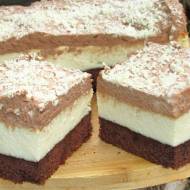 Pyszny delikatny sernik z czekoladową pianką (pieczony) na kakaowym mięciutkim cieście +FILM