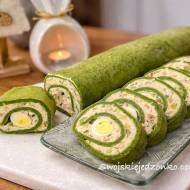 Rolada szpinakowa z sałatką z tuńczyka i jajeczkami