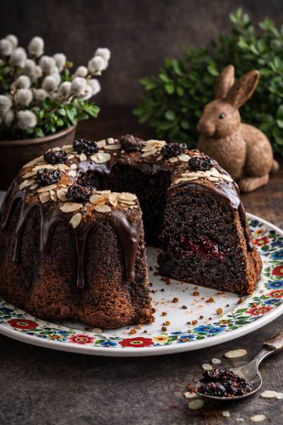 Babka makowa z powidłami