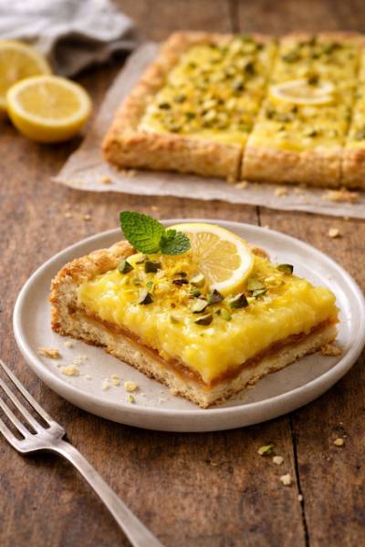 Mazurek cytrynowy z kajmakiem