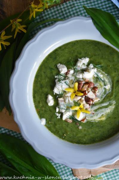 Wiosenna zupa z czosnku niedźwiedziego