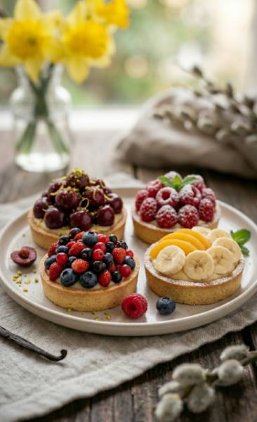 Tartaletki z kremem i owocami