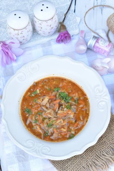 Flaczki z boczniaka i warzyw