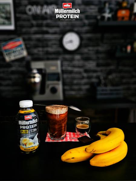 Nocna owsianka banoffee z Nutellą i Müller Protein – fit deser bez cukru