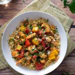 Kasza bulgur z kurczakiem, papryką i pieczarkami