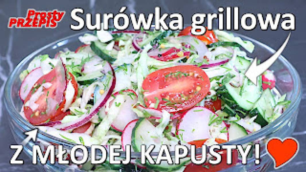 Przepis na surówkę grillową z młodej kapusty i warzyw