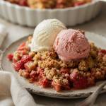 Crumble z truskawkami i rabarbarem