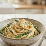 Spaghetti  ze szparagami w kremowym sosie