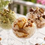 Lody domowe / Kinder, Słony karmel, Pistacja /