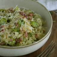 Risotto z bobem i boczkiem