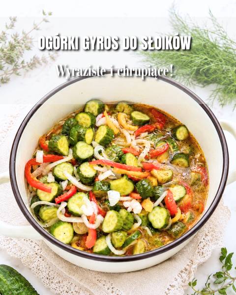 Ogórki w zalewie gyros z papryką do słoików na zimę