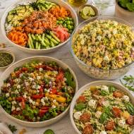 Sałatki na każdą okazję  / z ciecierzycą i  papryką ,  z makaronem orzo , z pieczarkami   , Sushi Bowl