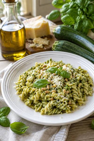 Makaron z cukiniowym pesto