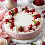 Malinowy sernik na zimno z panna cottą