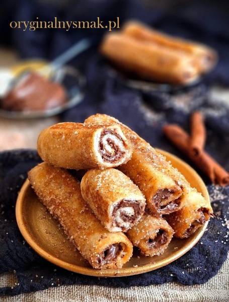 Tosty francuskie z nutellą (Pain perdu roulé au Nutella)