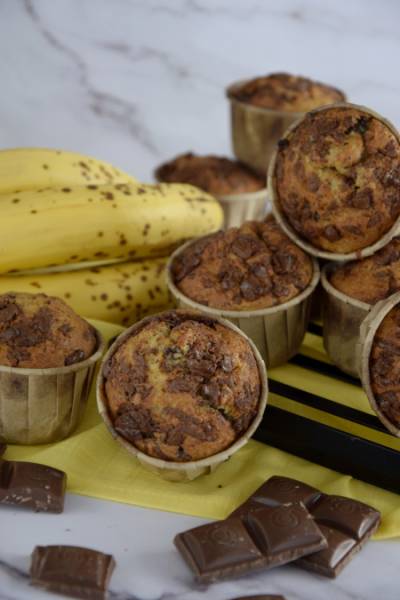 Bananowe muffinki z czekoladą