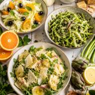 Sałatki włoskie /di Finocchi e Arance , Puntarelle , Carciofi