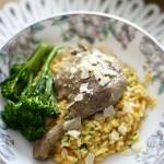 Konfitowane udko kaczki na dyniowo - szafranowym risotto