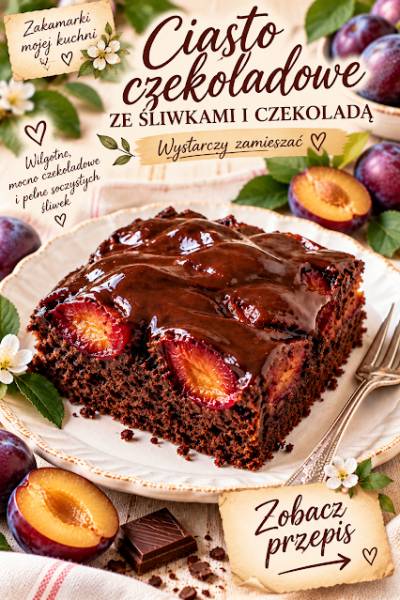Ciasto czekoladowe ze śliwkami