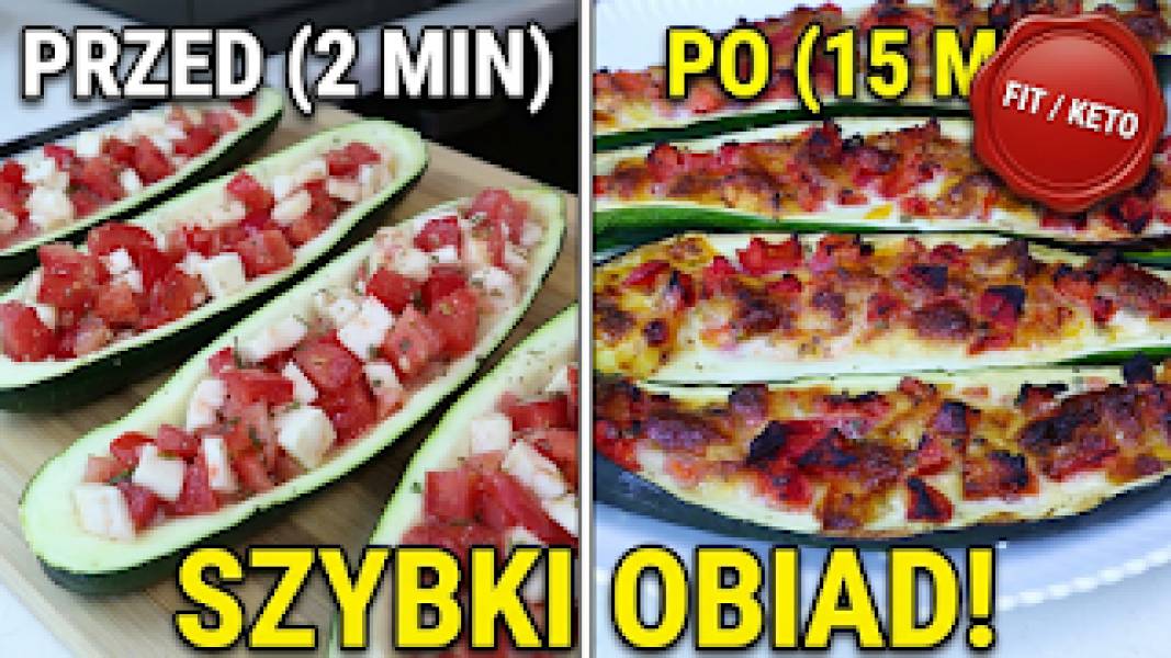 Przepis na cukinię faszerowaną pomidorami i mozzarellą