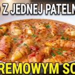 Przepis na polędwiczki z kurczaka zawijane w boczek w sosie pomidorowym